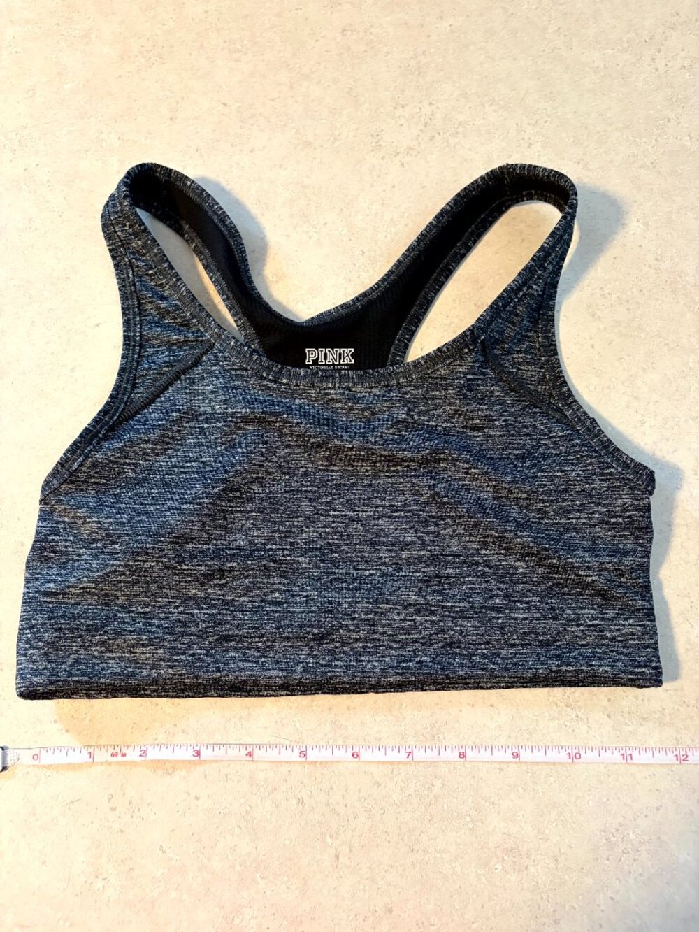Victoria's Secret PINK Ultimate Sport Bra Heather Gray Black SMALL Racerback